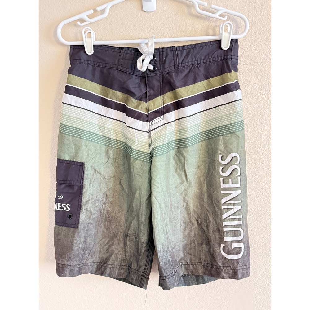 Guinness Official Merchandise Mens Board Shorts Swim Trunks Green Black Small 29